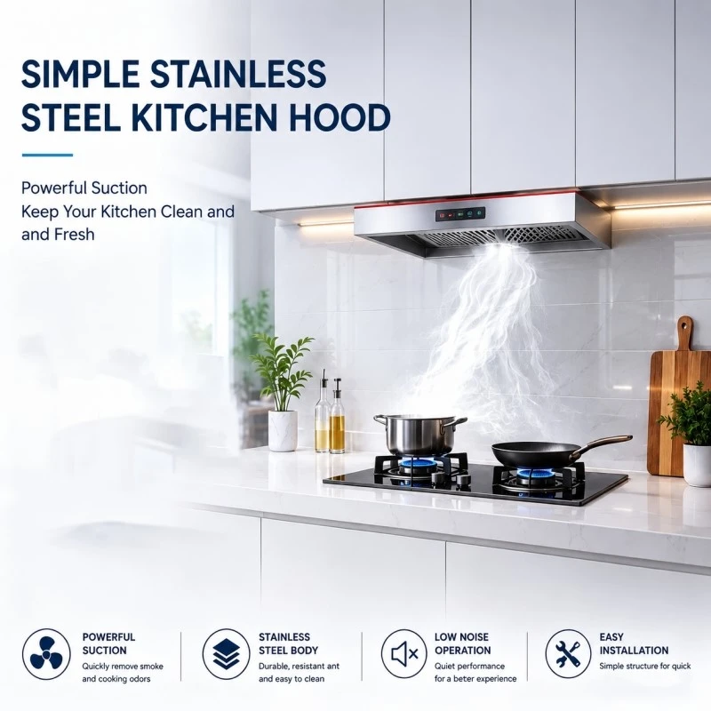 Simple Stainless Steel Kitchen Hood